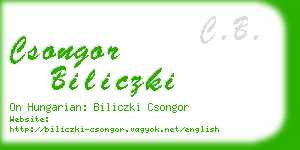 csongor biliczki business card